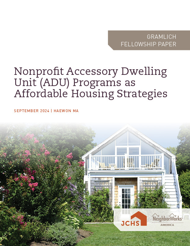 Cover of the Nonprofit Accessory Dwelling Unit (ADU) Programs as Affordable Housing Strategies report